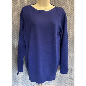 Susan Graver Knit Pullover Sweater top Size M New! Royal Blue Casual Colorful
